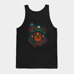 A Halfling Home by Christmas - Round Doors - Fantasy Tank Top